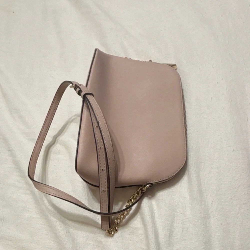 Michael Kors Women's Pink Crossbody Bag Gold Hardware Zip Closure
